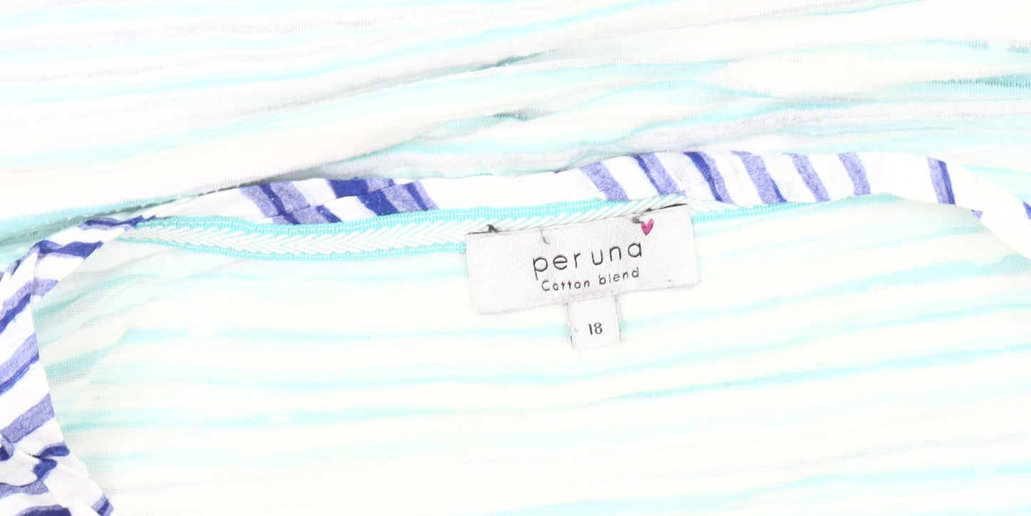 Per Una Women's Multicoloured Striped T-Shirt Size 18