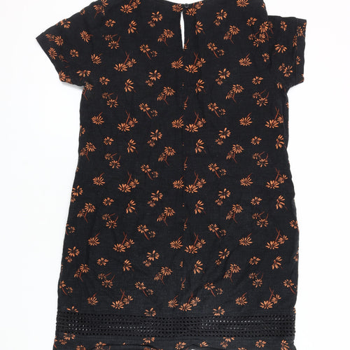 Next Women Black Floral Shift Dress Size 12