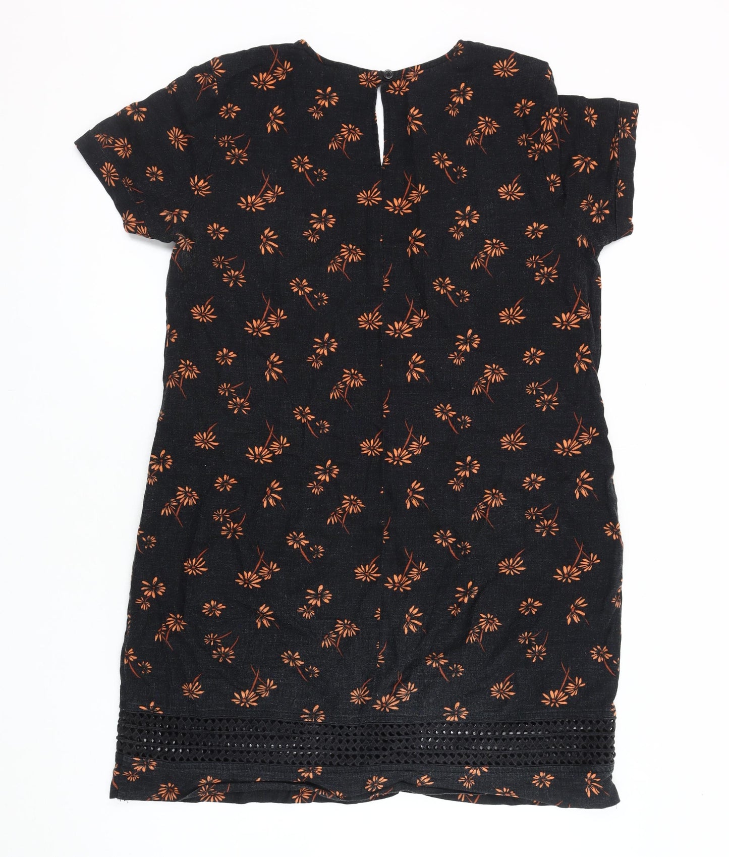 Next Women Black Floral Shift Dress Size 12