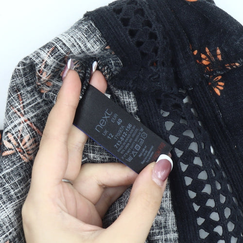 Next Women Black Floral Shift Dress Size 12