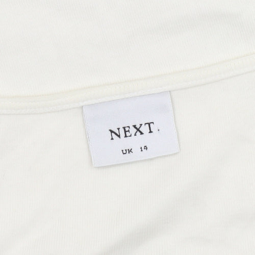 Next Women's Ivory V-Neck T-Shirt Size 14