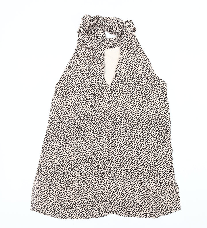 River Island Women's Beige Halter Blouse Size 8