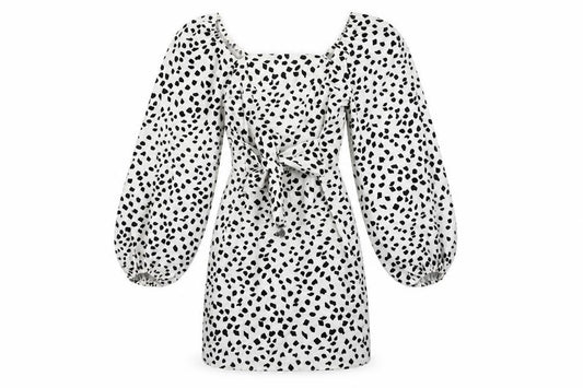 Front view of River Island Women’s White Animal Print Bodycon Dress