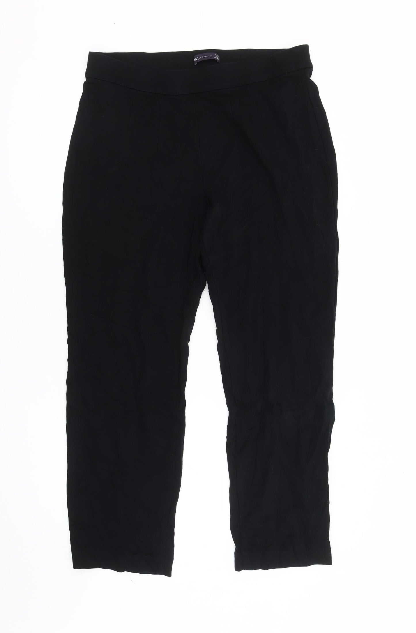 Marks and Spencer Women's Black Cropped Trousers, Size 16