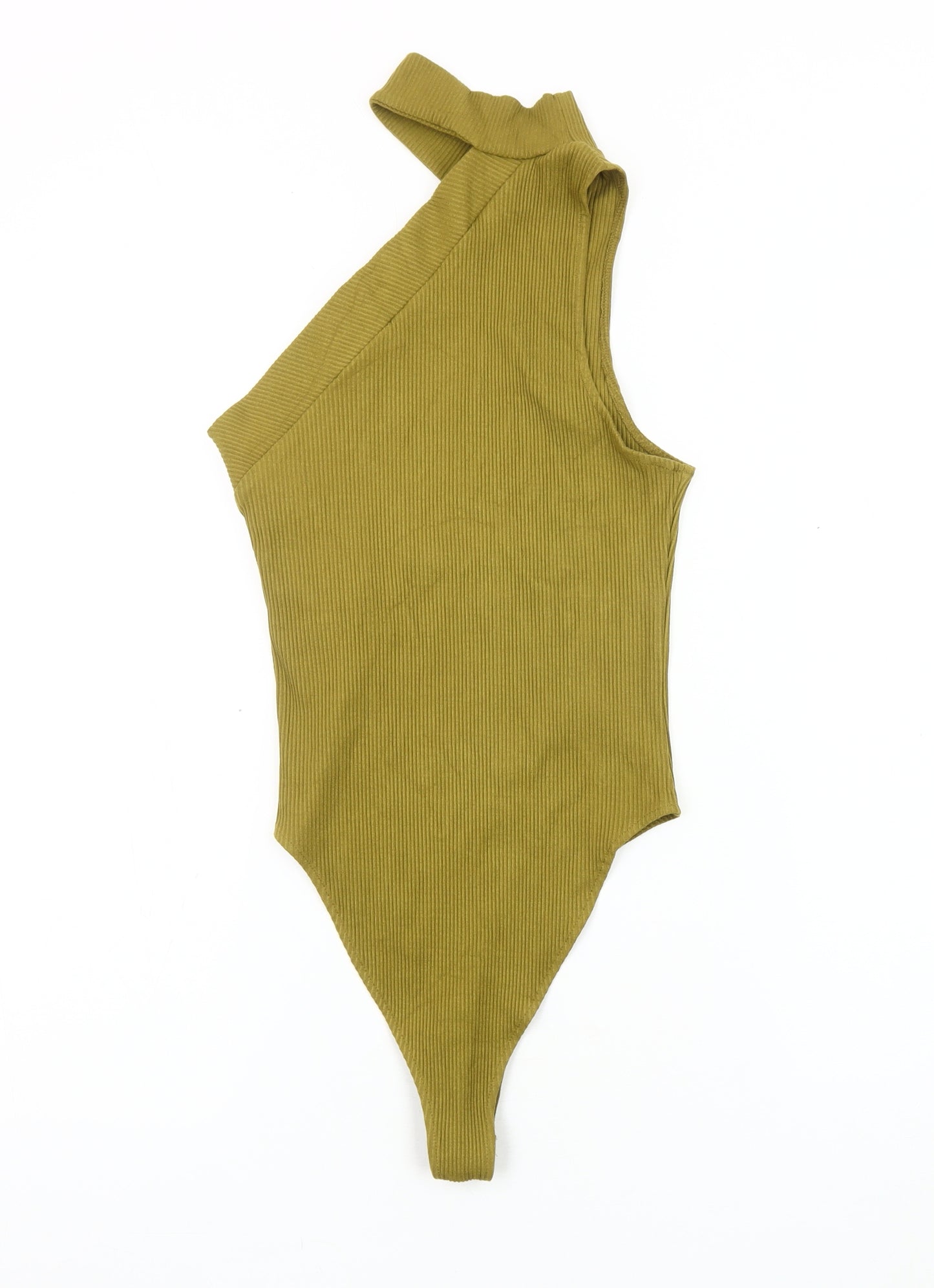 Zara Women’s Green Ribbed High Neck Bodysuit - Size S