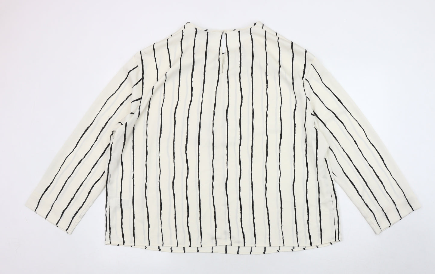 Marks and Spencer Women’s White Striped Top Size 18