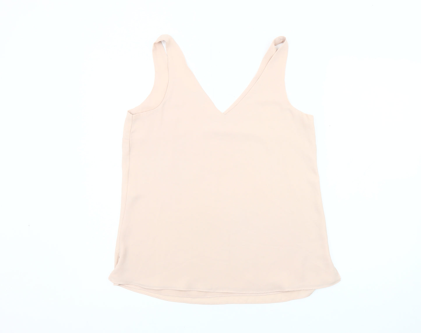 Wallis Women's Beige Tank Top Size 10 Regular V-Neck