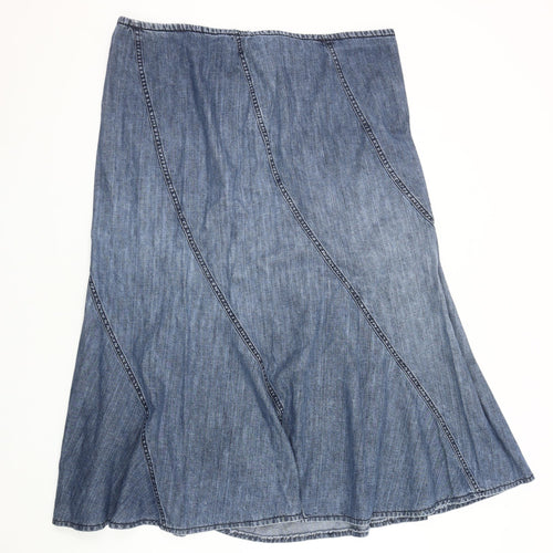 BHS Women's Blue A-Line Denim Skirt Size 18