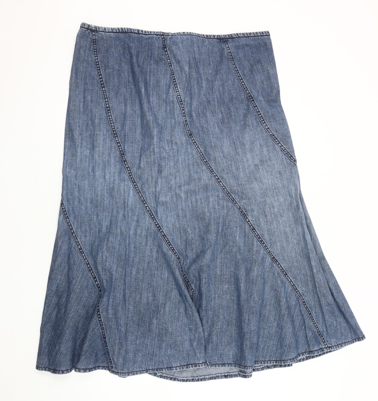 BHS Women's Blue A-Line Denim Skirt Size 18