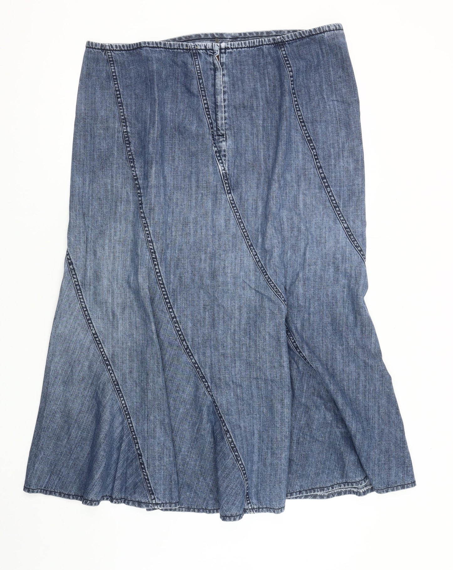 BHS Women's Blue A-Line Denim Skirt Size 18