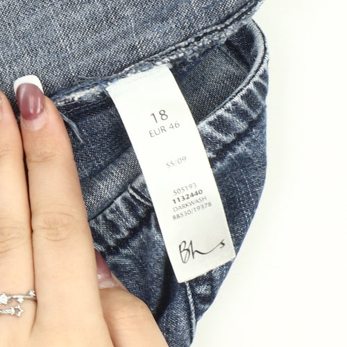 BHS Women's Blue A-Line Denim Skirt Size 18