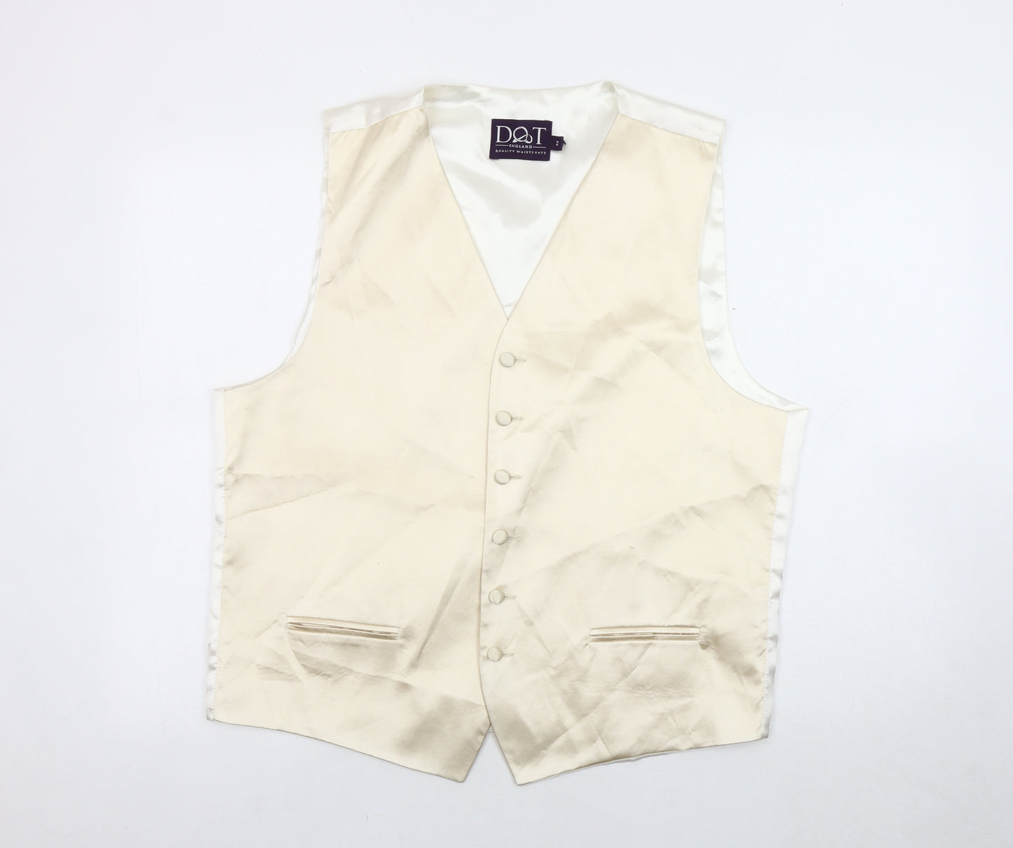 DQT Men's Ivory Suit Waistcoat 44 - Formal Elegance