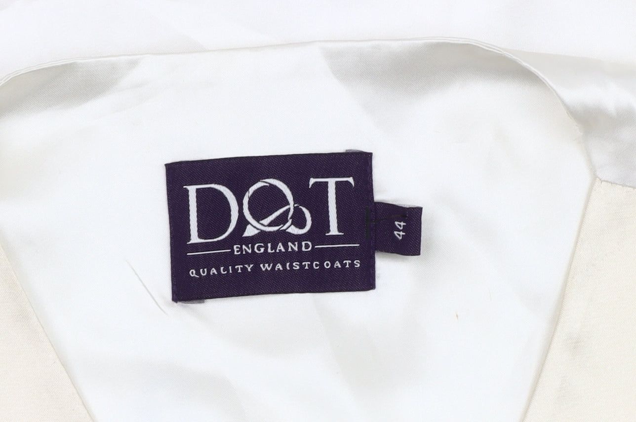 DQT Men's Ivory Suit Waistcoat 44 - Formal Elegance