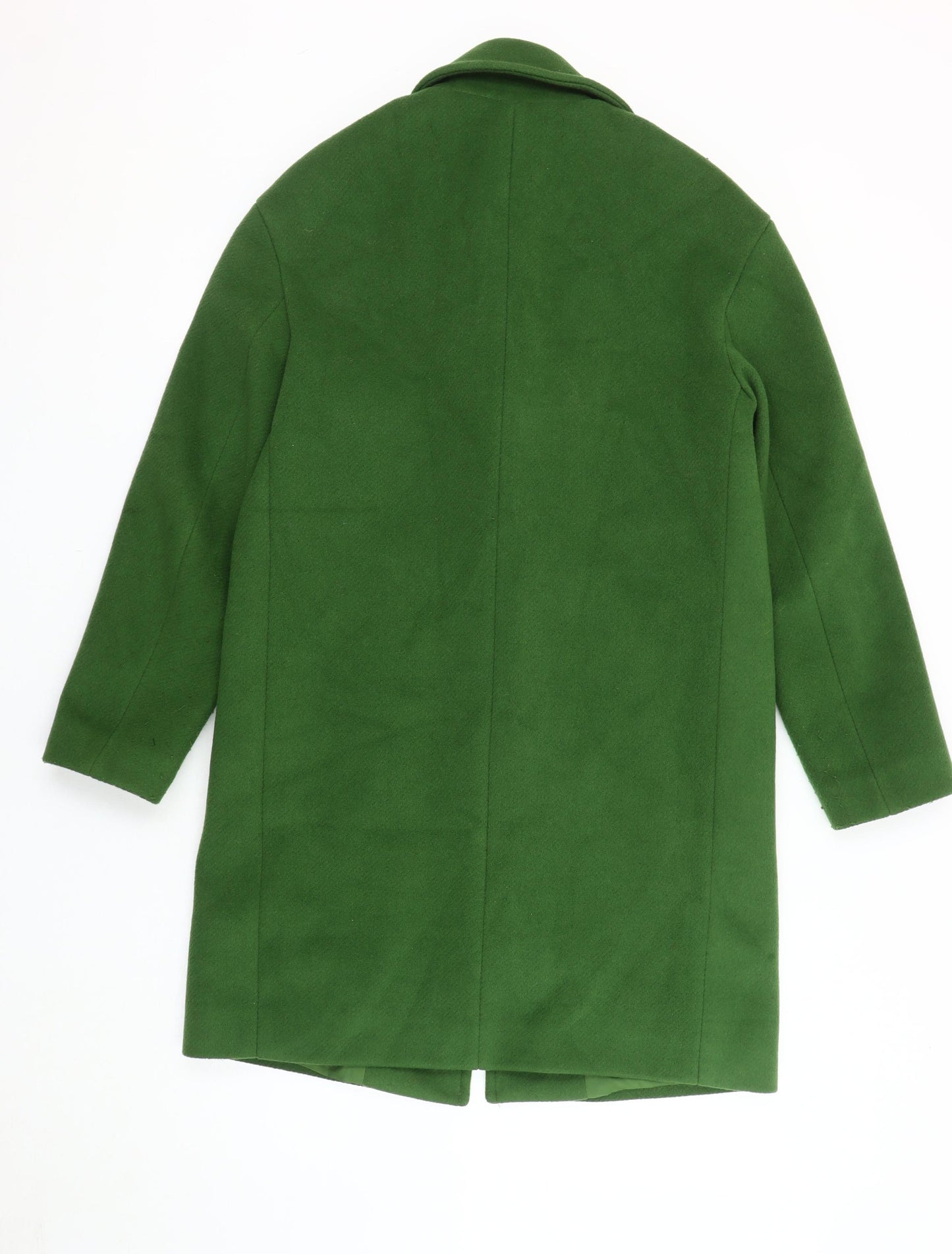 Marks and Spencer Women's Green Wool Overcoat Size 8
