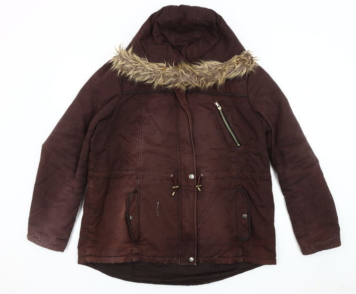 Dorothy Perkins Women's Brown Parka Jacket Size 18