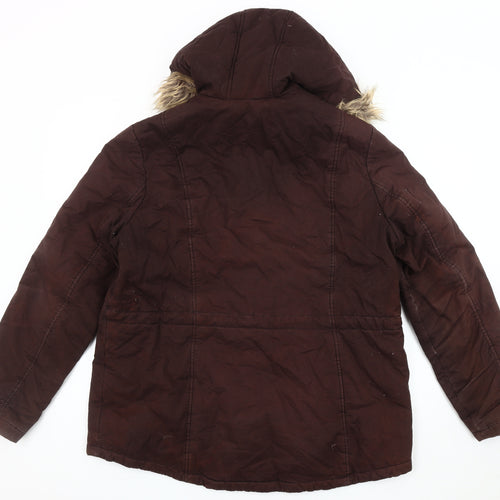 Dorothy Perkins Women's Brown Parka Jacket Size 18