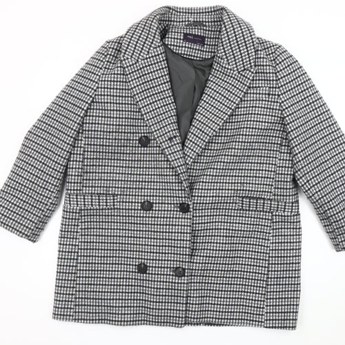 Marks and Spencer Women's Black Tweed Coat Size 16