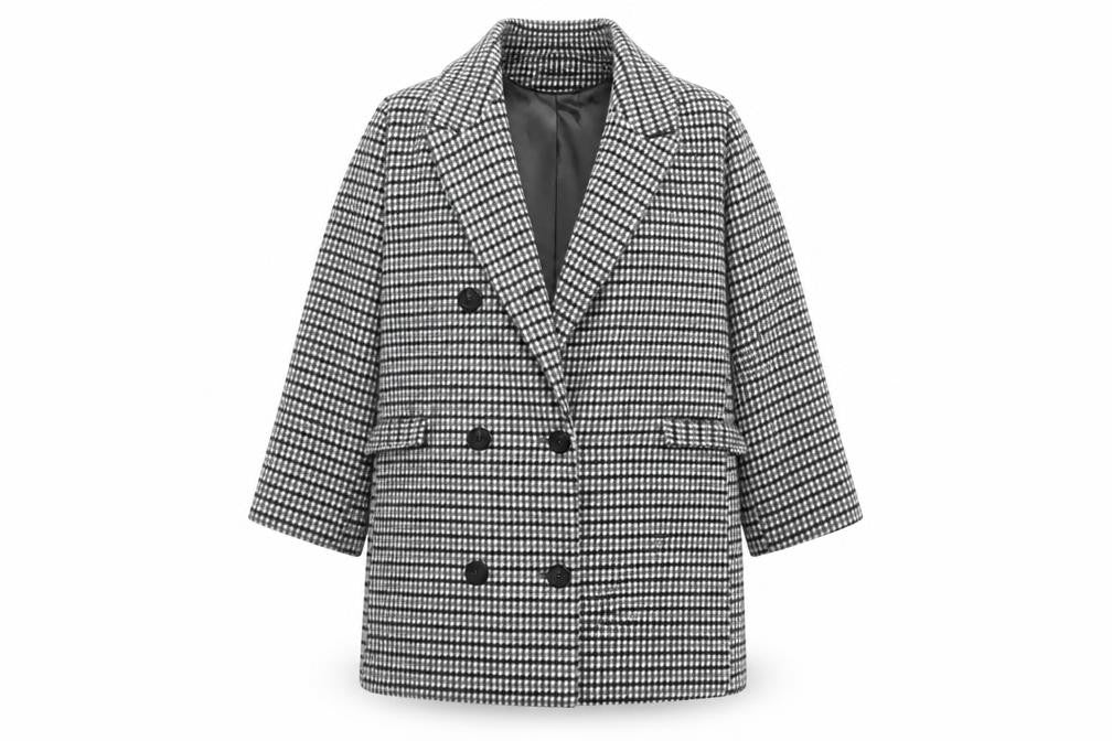 Front view of Marks & Spencer Women's Black Tweed Coat, size 16