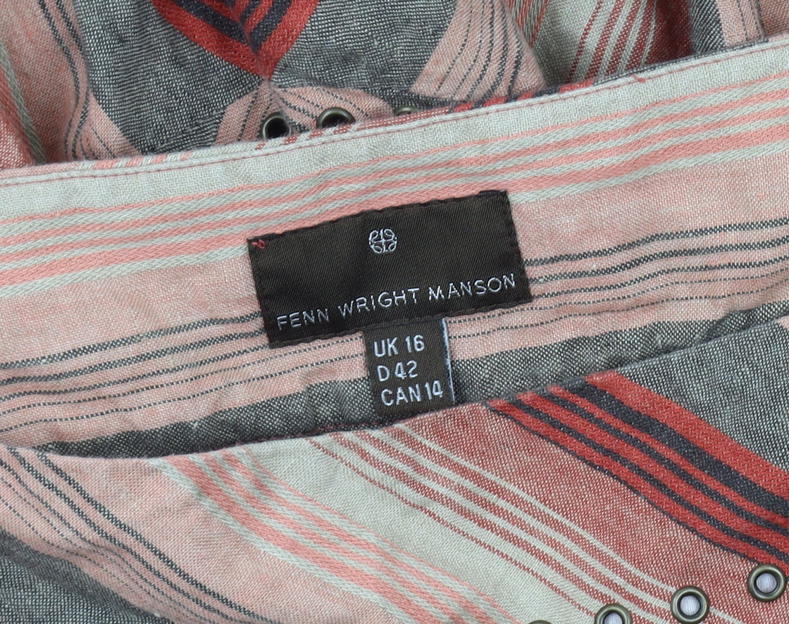 Fenn Wright Manson Women's Multicoloured Linen Skirt, Size 16