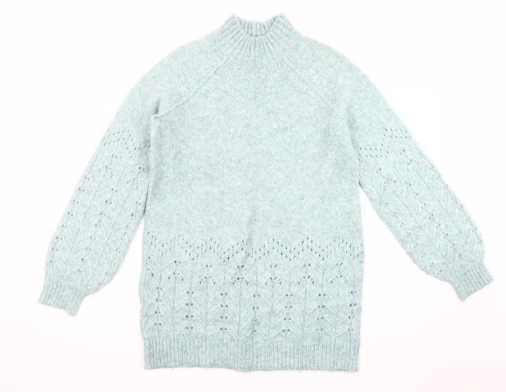 M&Co Women's Green High Neck Pullover Jumper, UK 12