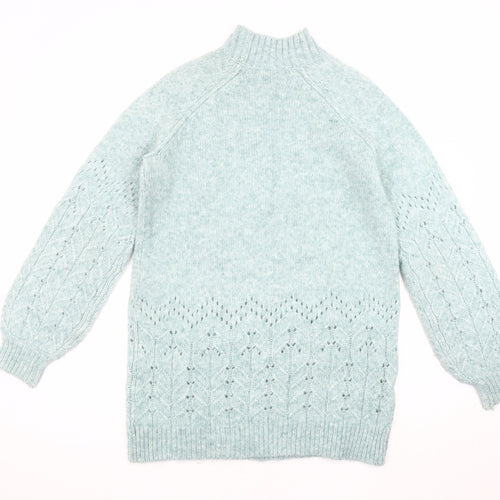 M&Co Women's Green High Neck Pullover Jumper, UK 12