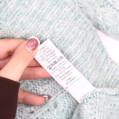 M&Co Women's Green High Neck Pullover Jumper, UK 12