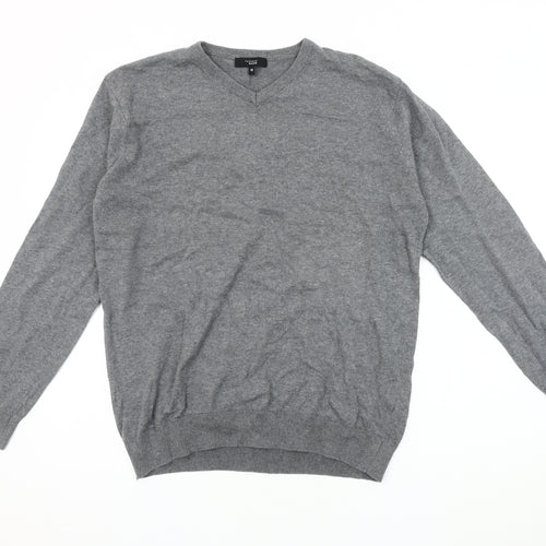 Thomas Nash Men's Grey V-Neck Pullover Jumper M