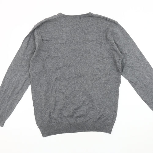 Thomas Nash Men's Grey V-Neck Pullover Jumper M