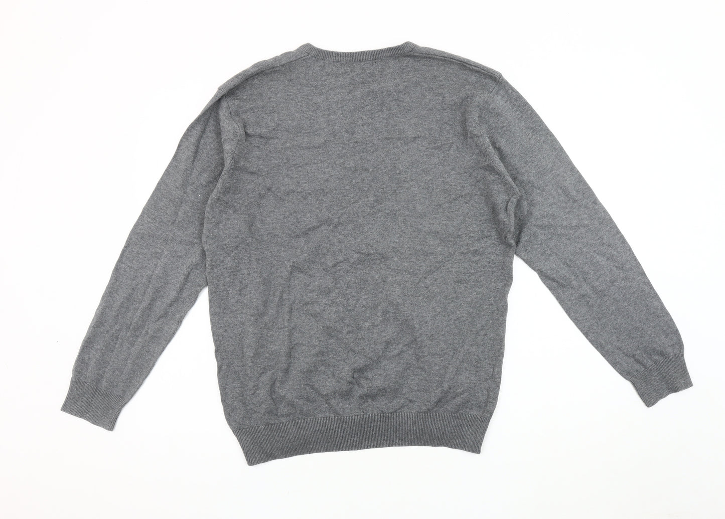 Thomas Nash Men's Grey V-Neck Pullover Jumper M