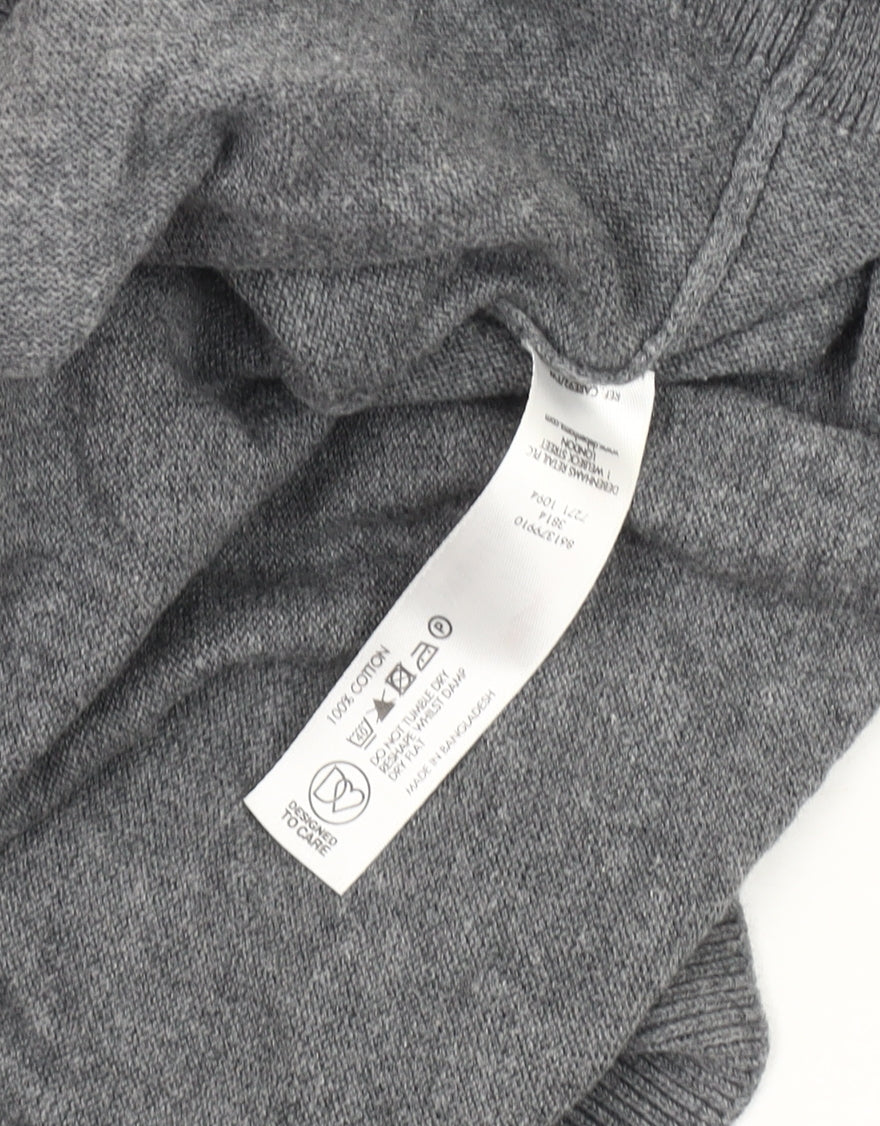 Thomas Nash Men's Grey V-Neck Pullover Jumper M