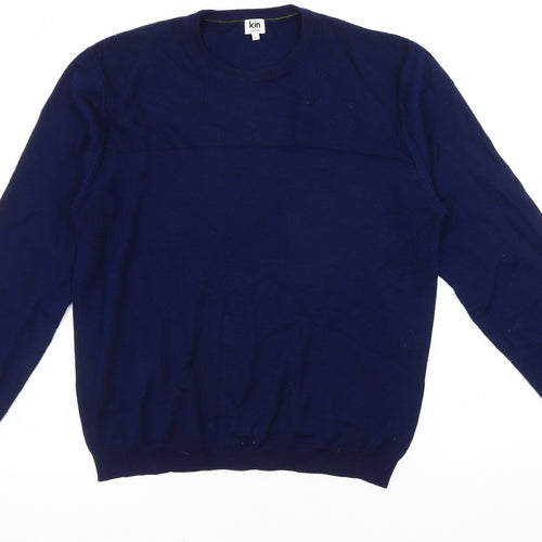 Kin by John Lewis Men's Blue Crew Neck Pullover Jumper L