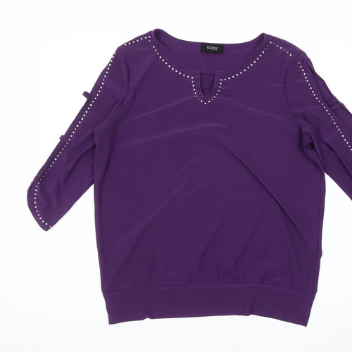 Klass Women's Purple Studded Blouse, Size M