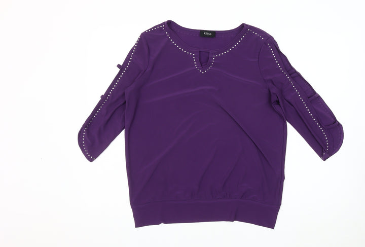 Klass Women's Purple Studded Blouse, Size M