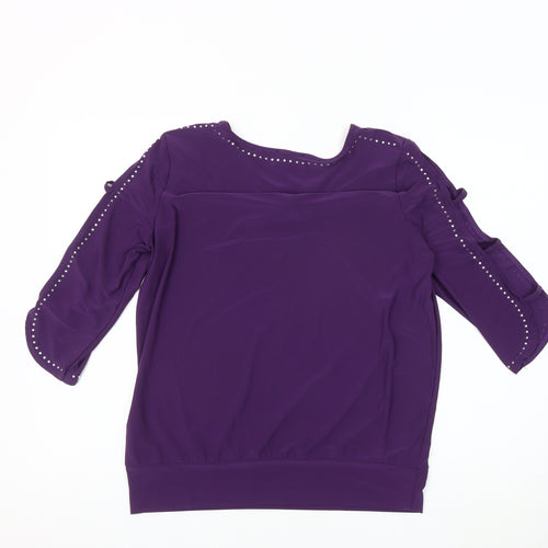 Klass Women's Purple Studded Blouse, Size M