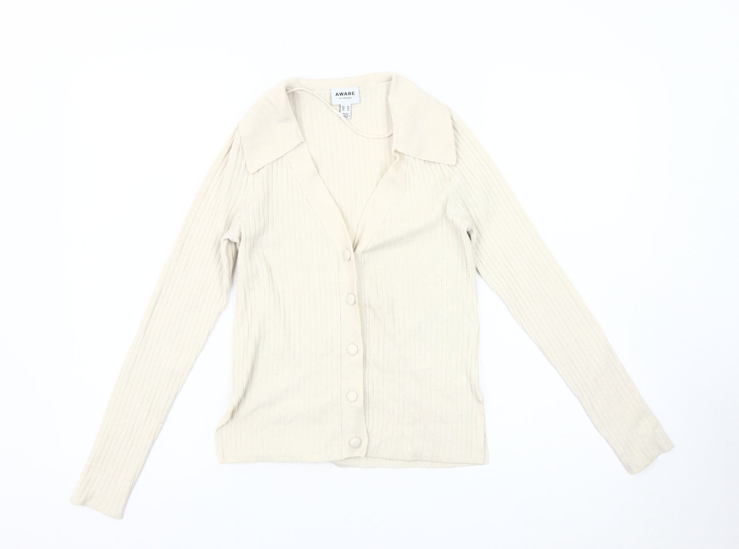 Vero Moda Women's Ivory Cardigan XS Collared Knit