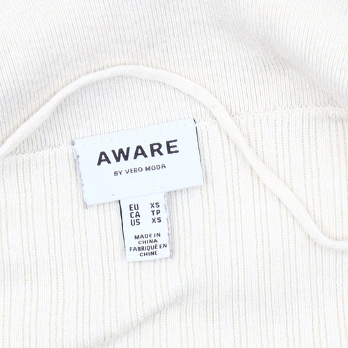 Vero Moda Women's Ivory Cardigan XS Collared Knit