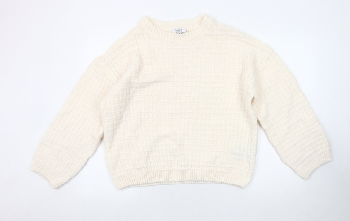 B.Young Women's Ivory Waffle-Knit Pullover Jumper