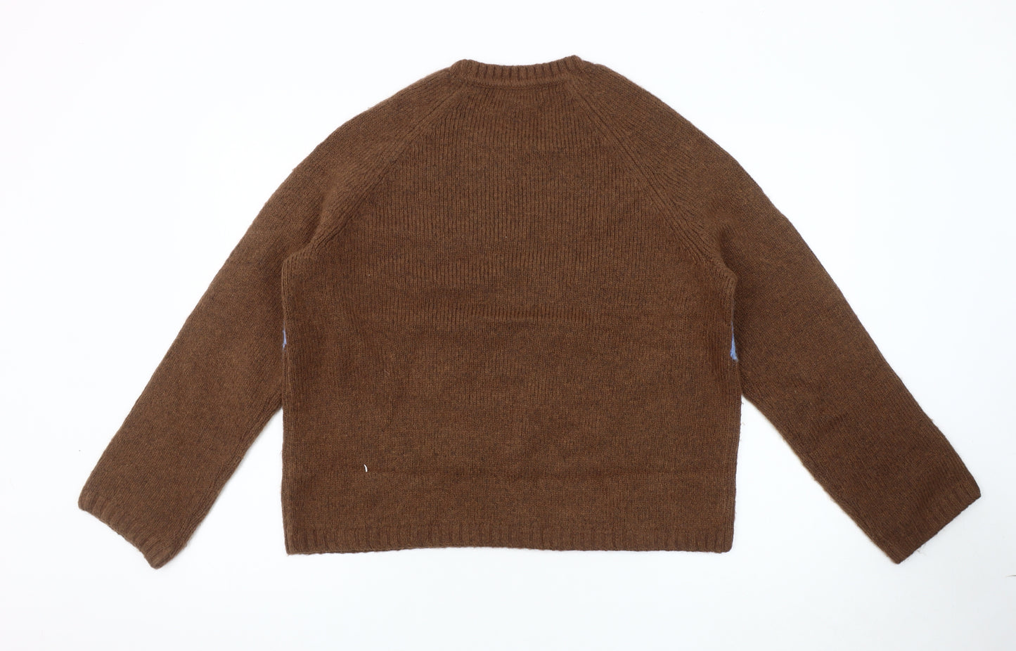 Marks and Spencer Women's Brown Argyle Pullover Jumper