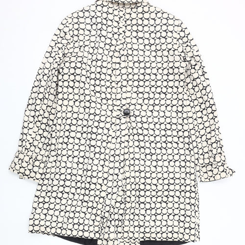 Debenhams Women's Black and White Overcoat, Size 10