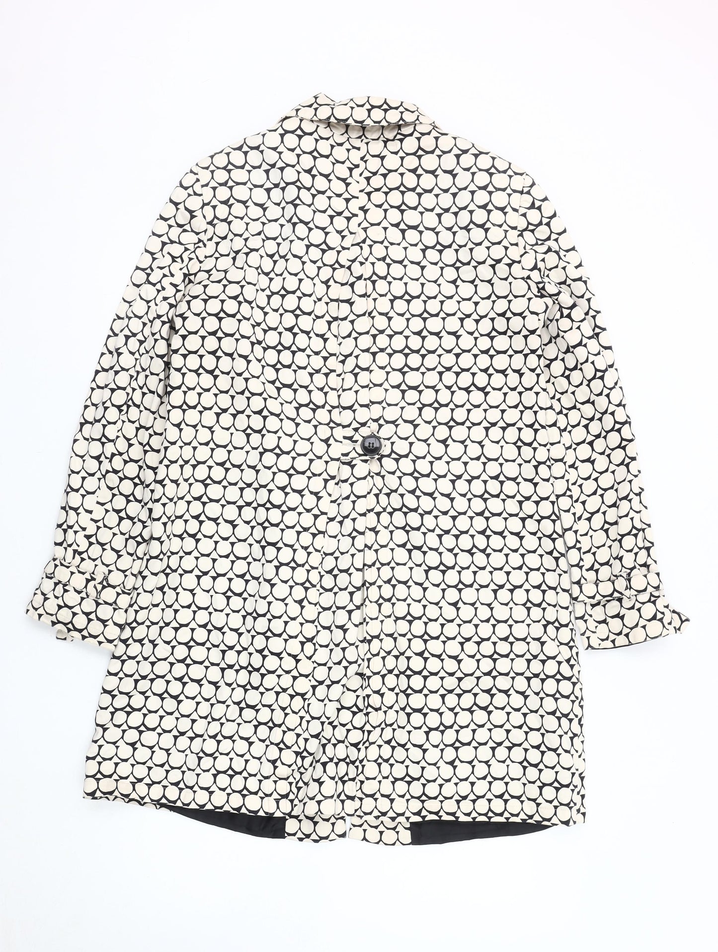 Debenhams Women's Black and White Overcoat, Size 10