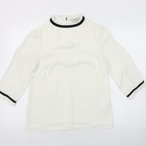 Oasis Women Ivory High Neck Blouse Size 8