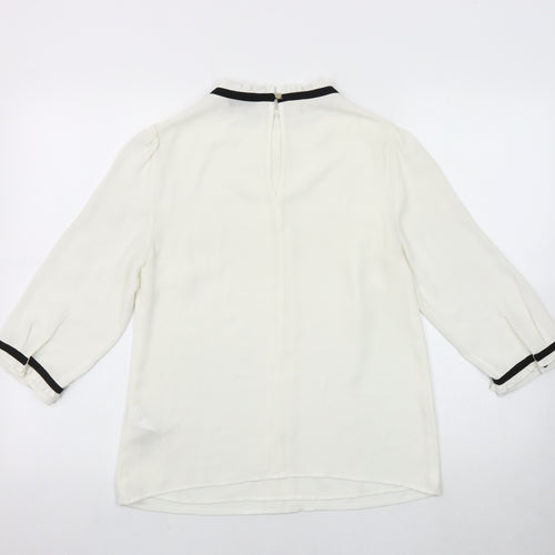 Oasis Women Ivory High Neck Blouse Size 8
