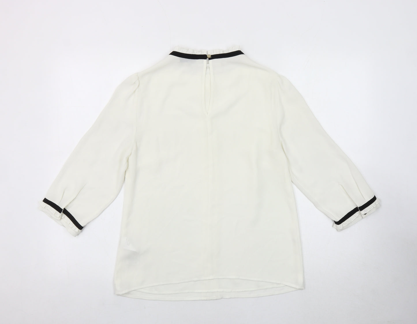 Oasis Women Ivory High Neck Blouse Size 8