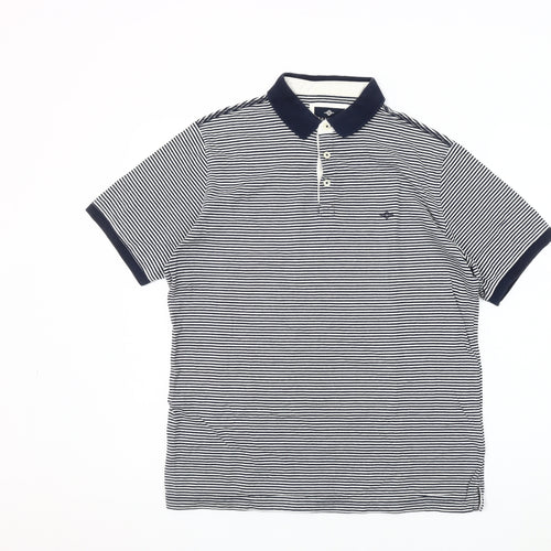 Baileys Men’s Black Striped Polo Shirt Size L