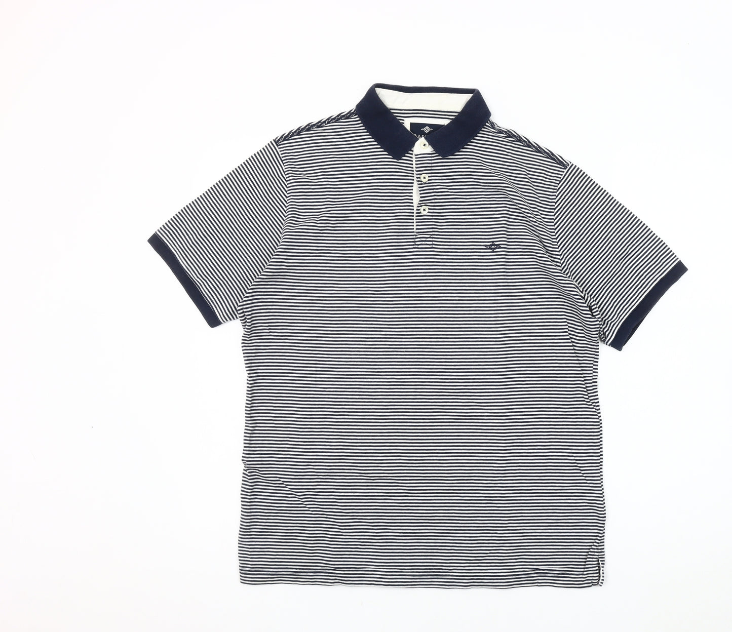 Baileys Men’s Black Striped Polo Shirt Size L