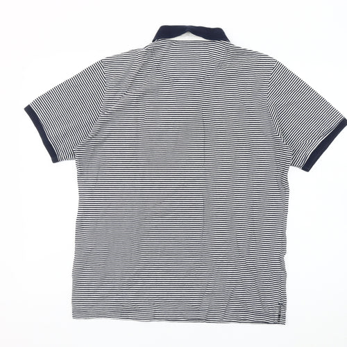 Baileys Men’s Black Striped Polo Shirt Size L