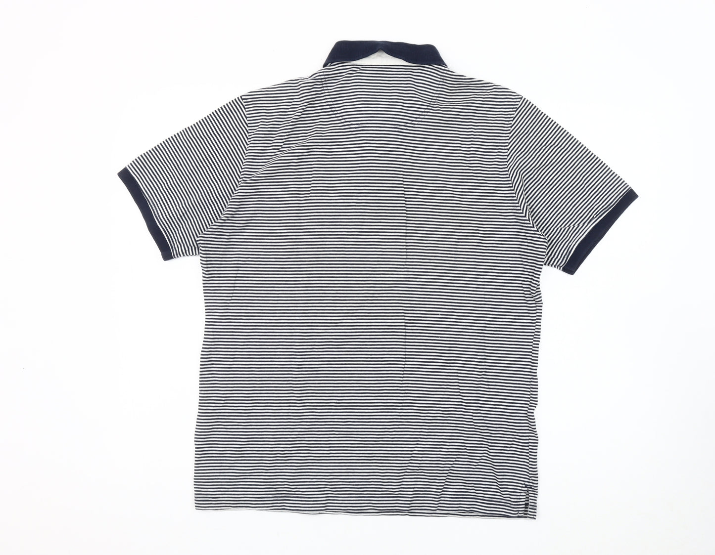 Baileys Men’s Black Striped Polo Shirt Size L