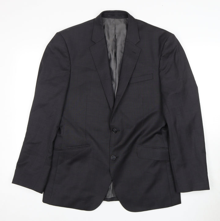 T.M. Lewin Men's Grey Wool Blazer Size 40, Formal, Excellent