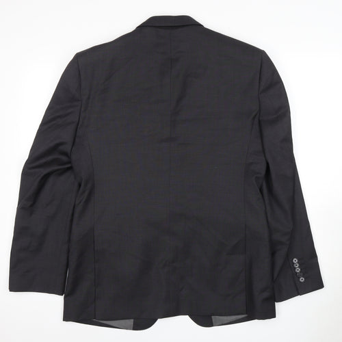 T.M. Lewin Men's Grey Wool Blazer Size 40, Formal, Excellent