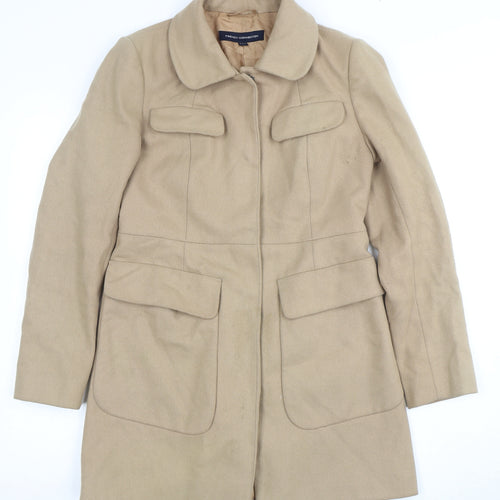 French Connection Women's Beige Wool Overcoat Size 4